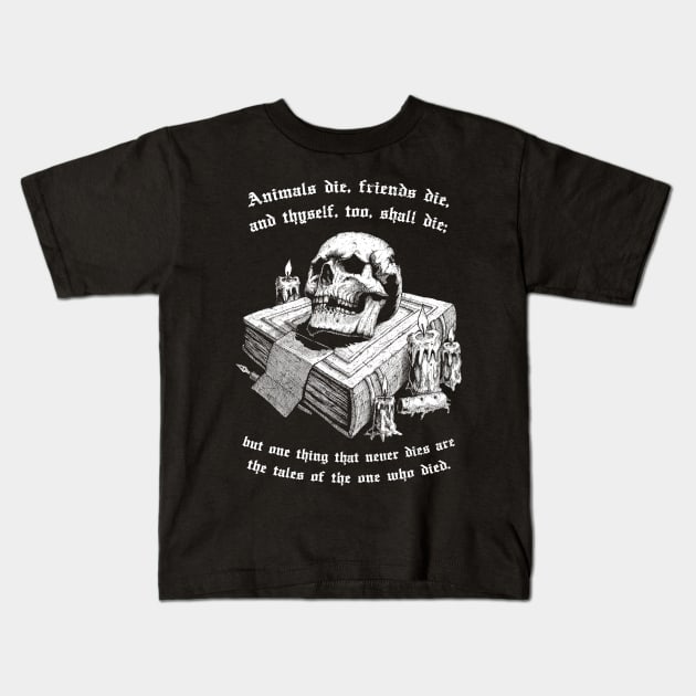 Memento Mori poetry Kids T-Shirt by grimsoulart